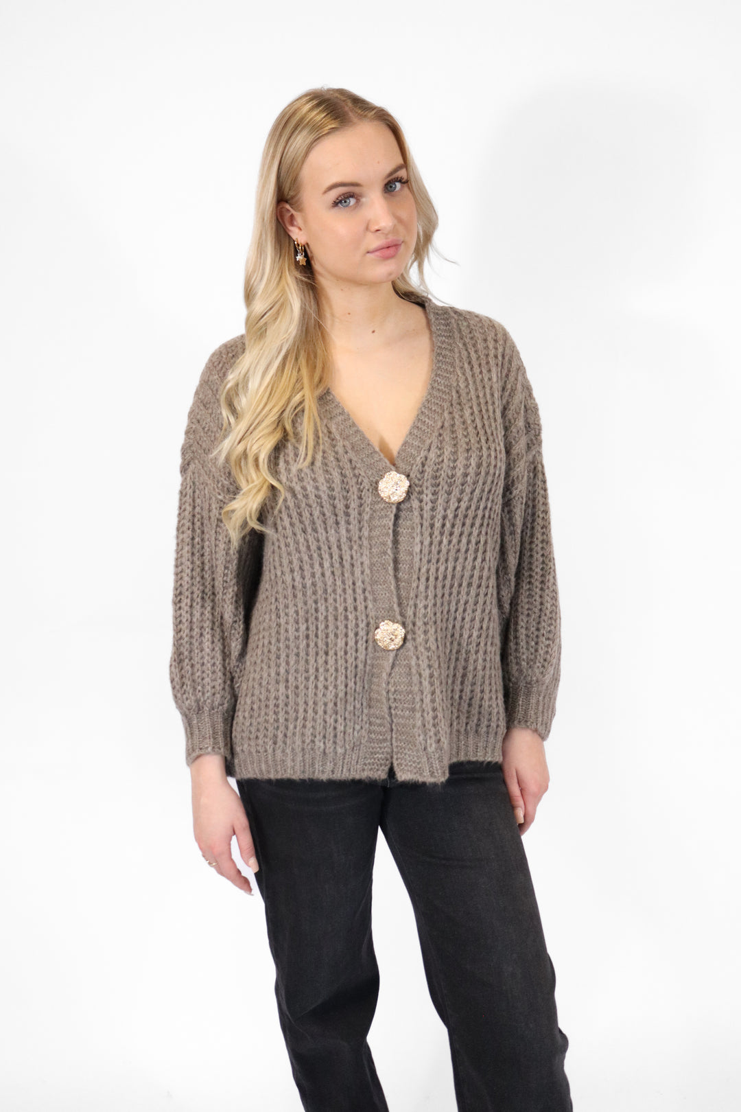 Jasmijn Button Sweater