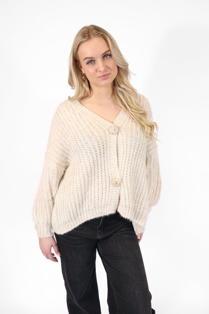 Jasmijn Button Sweater