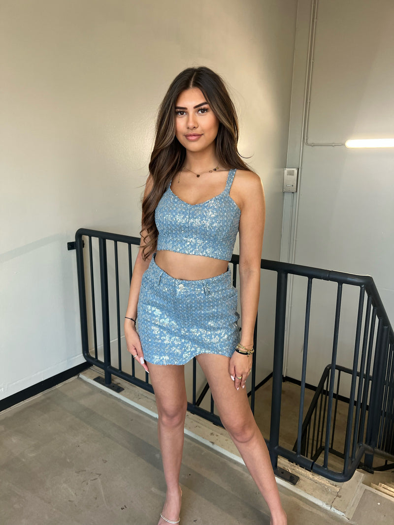 Mia Two Piece Set - Denim