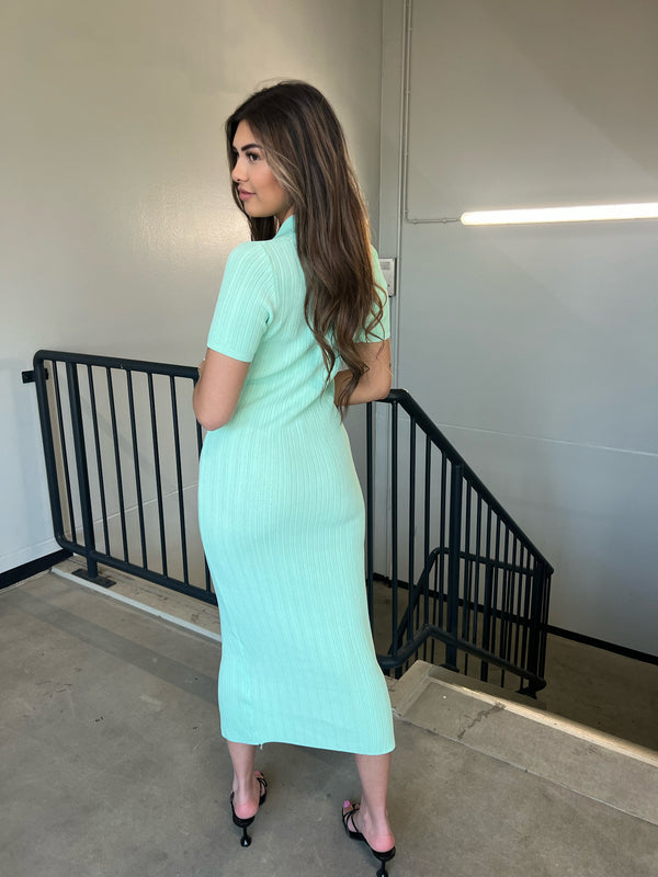 Jaimie Long Stretch Dress - Mint