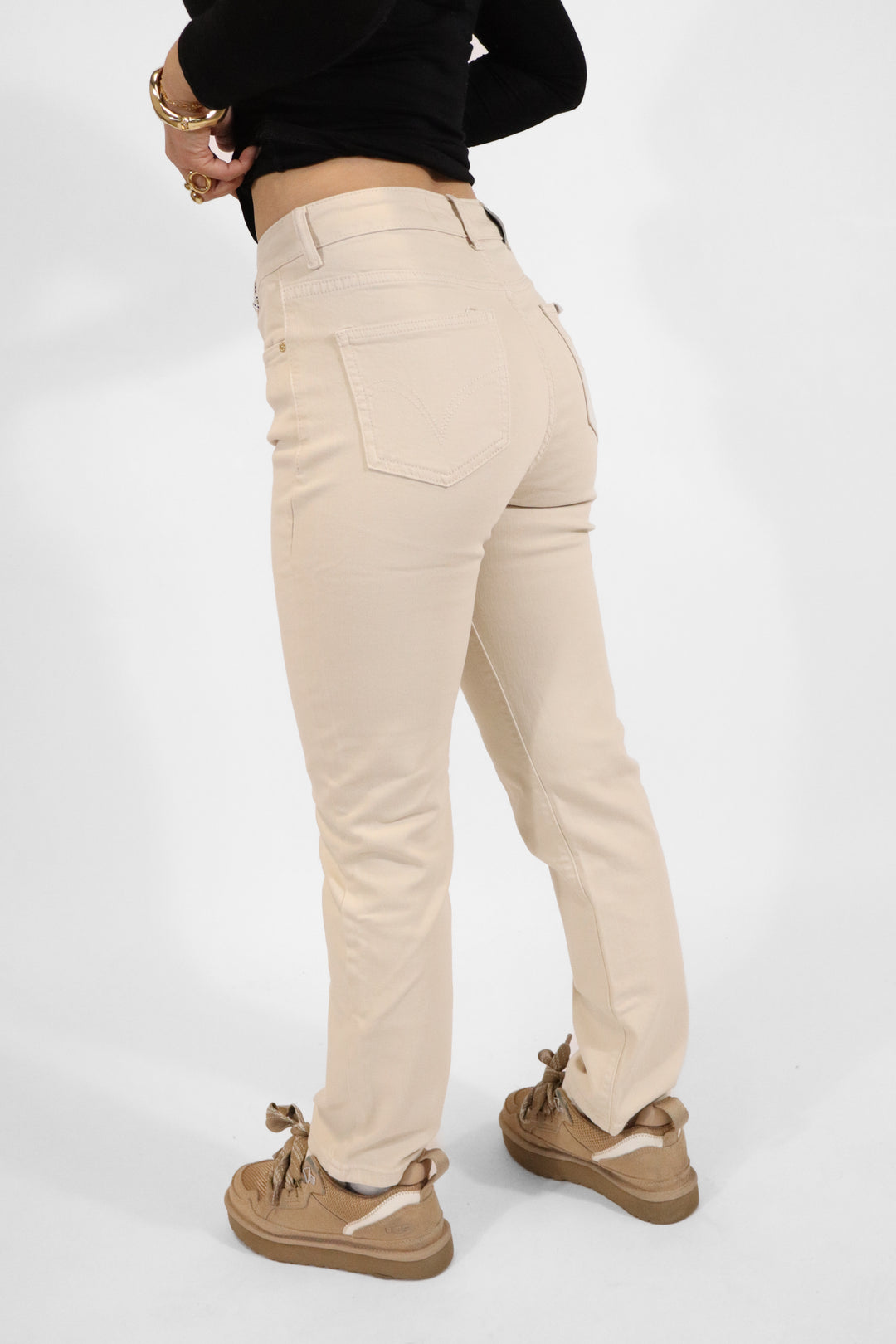 Blue Mom Jeans Petite  - Stretch