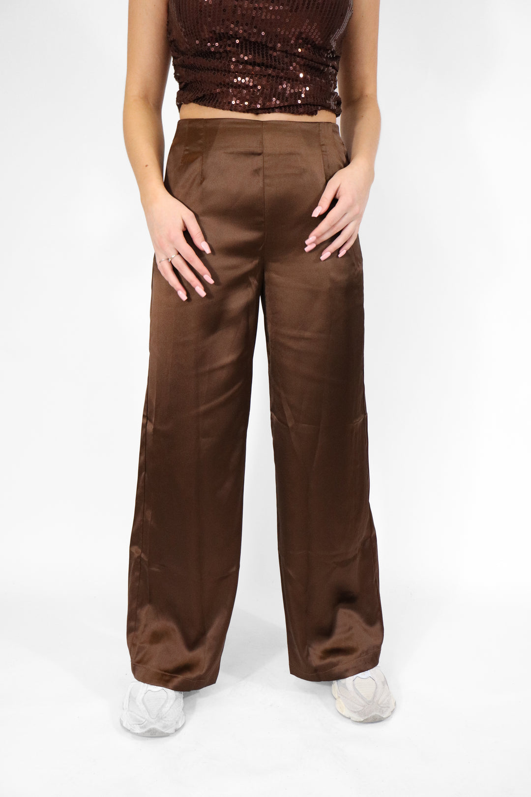 Satin Flow Wide Leg Pants - Non Stretch