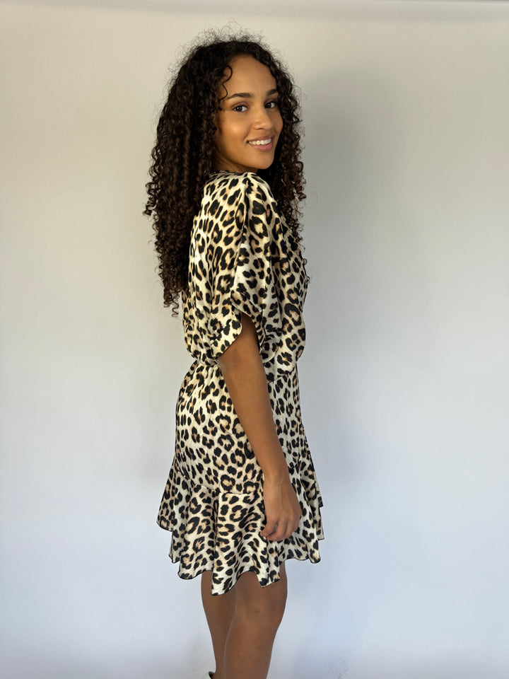 Alexa Leopard Dress  - Brown