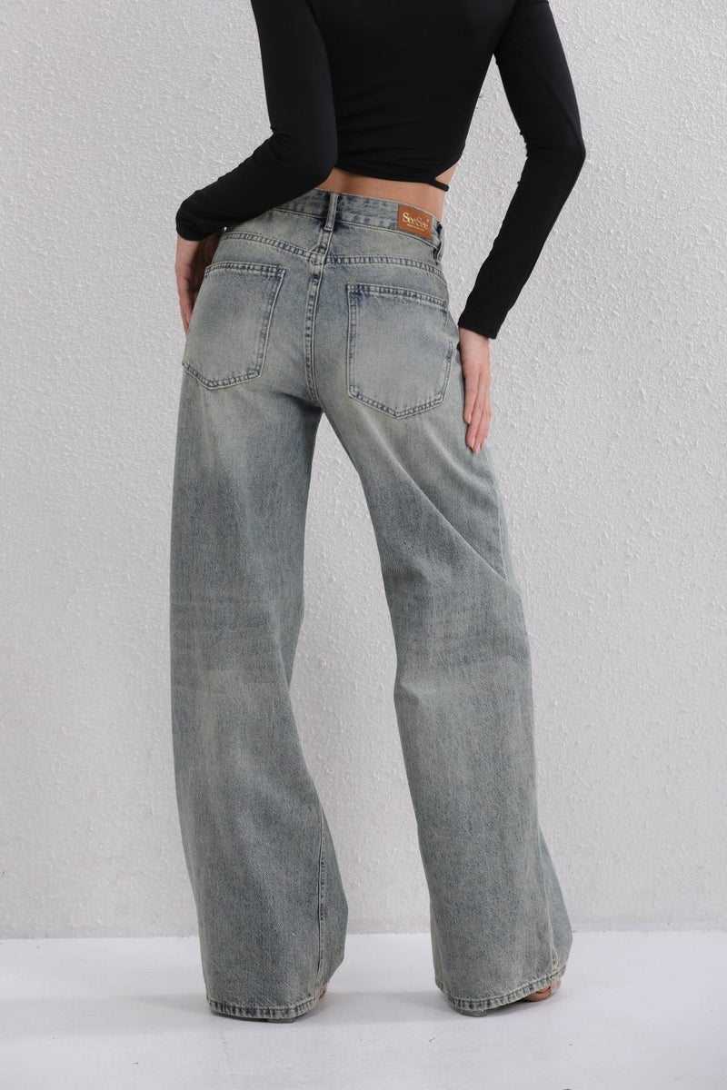 Vera Wide Leg Jeans - Denim