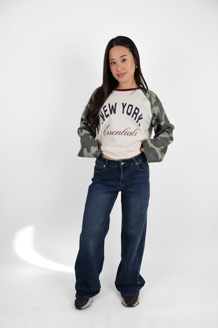 Down Town Low Waist Wide Leg Jeans - Stretch