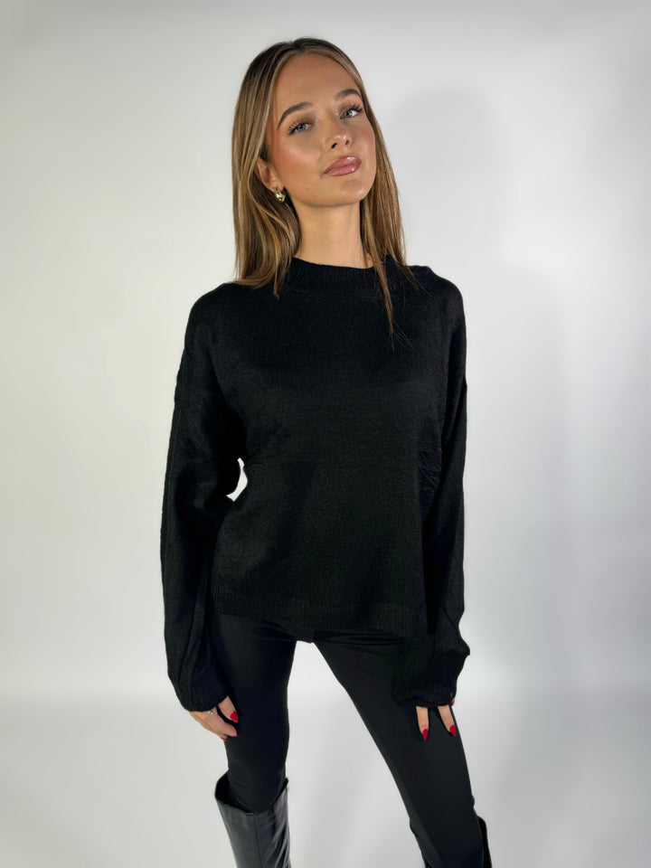 Basic Knit Sweater - Black