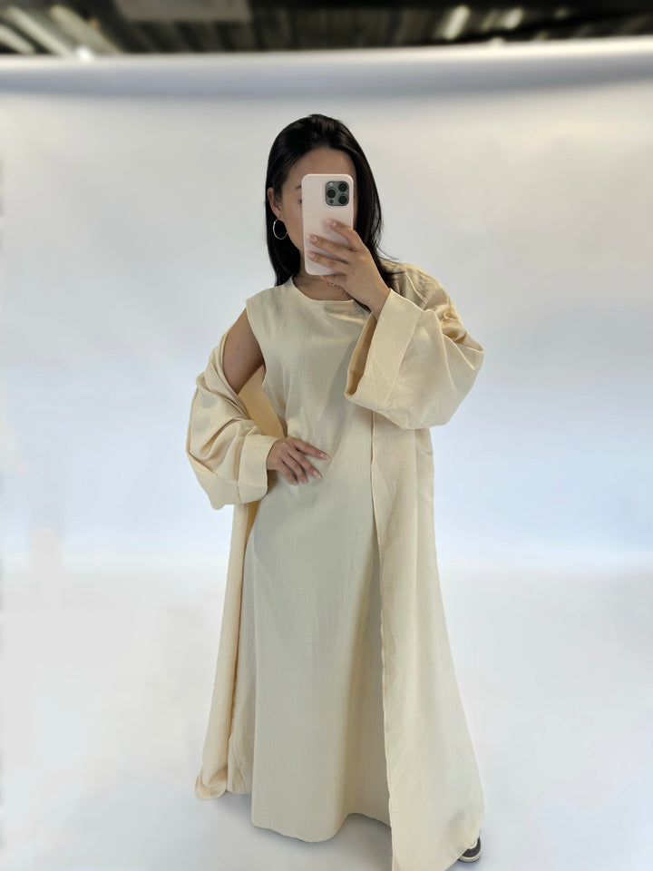 Linen Two Piece Set  Abaya