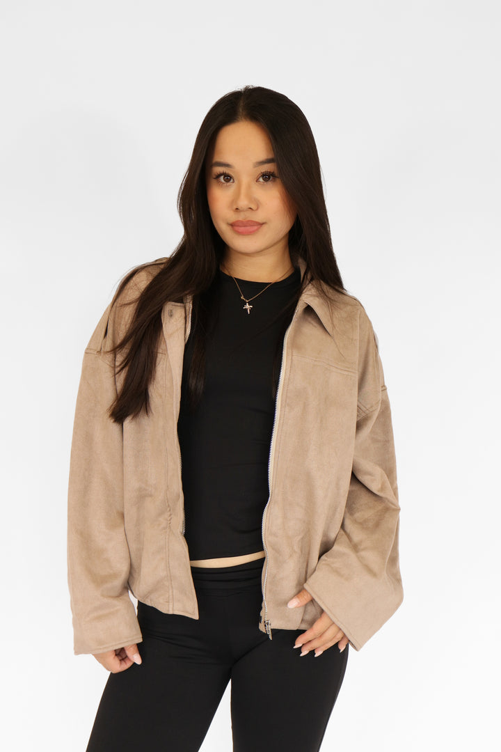 Suede Oversized Jacket