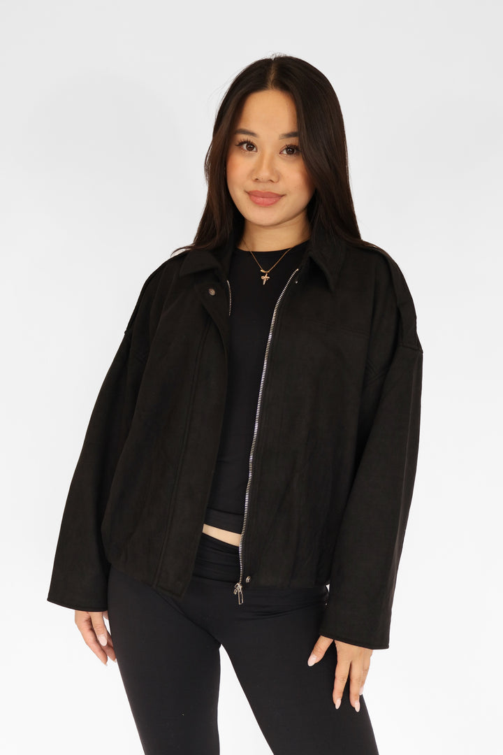 Suede Oversized Jacket