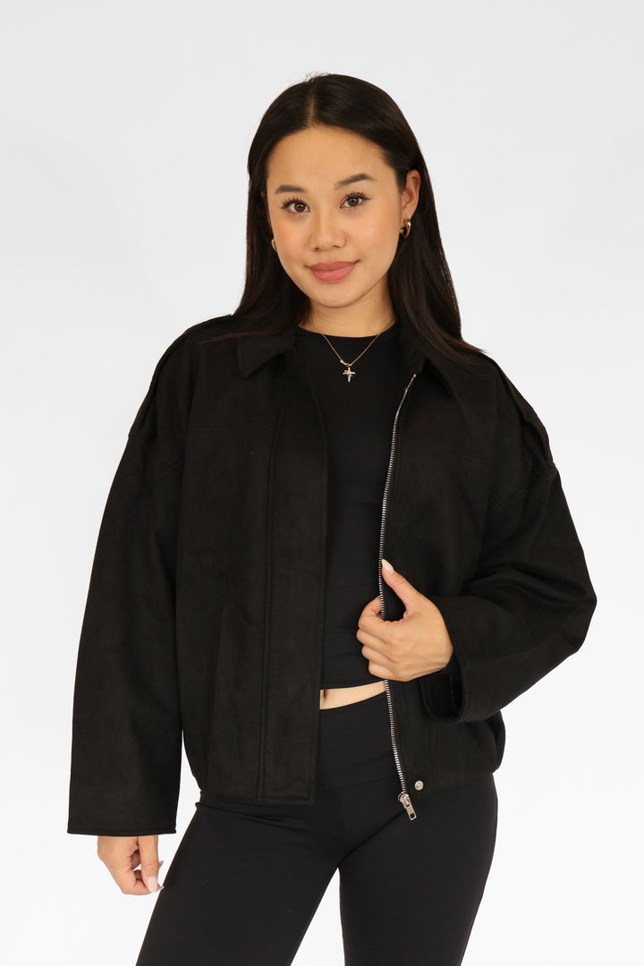 Suede Oversized Jacket