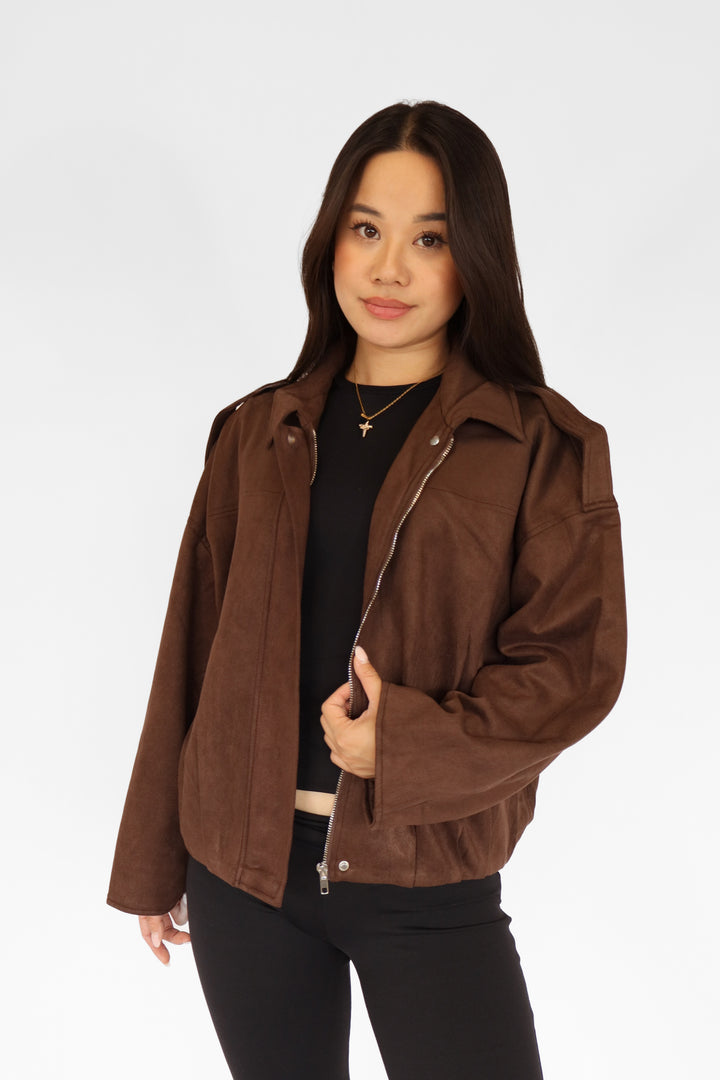 Suede Oversized Jacket