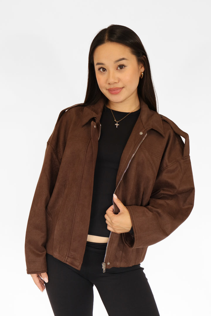 Suede Oversized Jacket