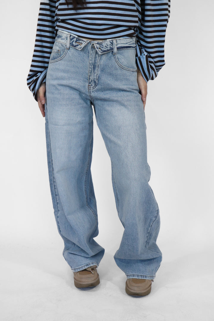 Folded Balloon Jeans - Light Stretch