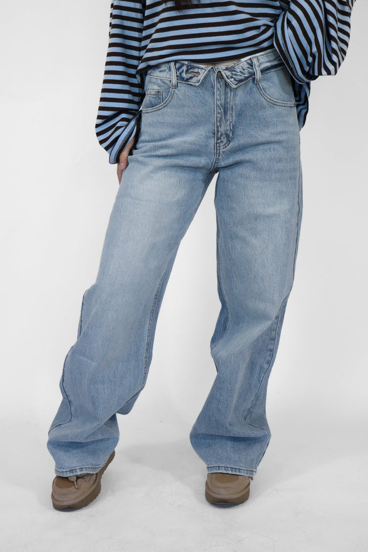 Folded Balloon Jeans - Light Stretch