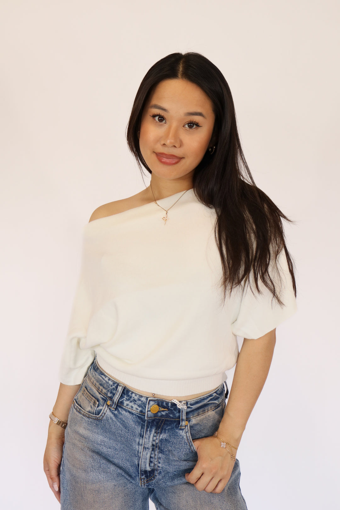 Off Shoulder Sweater Top