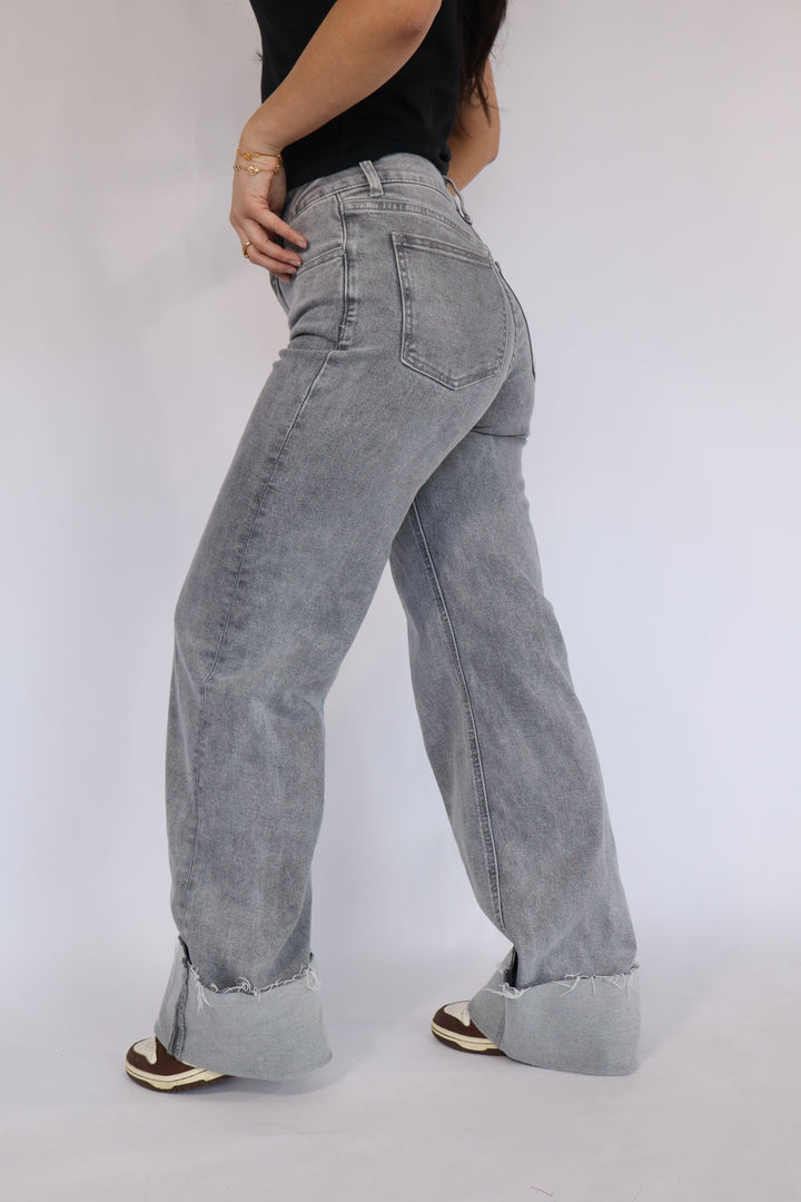 Amely Midwaist  Folded Jeans - Stretch