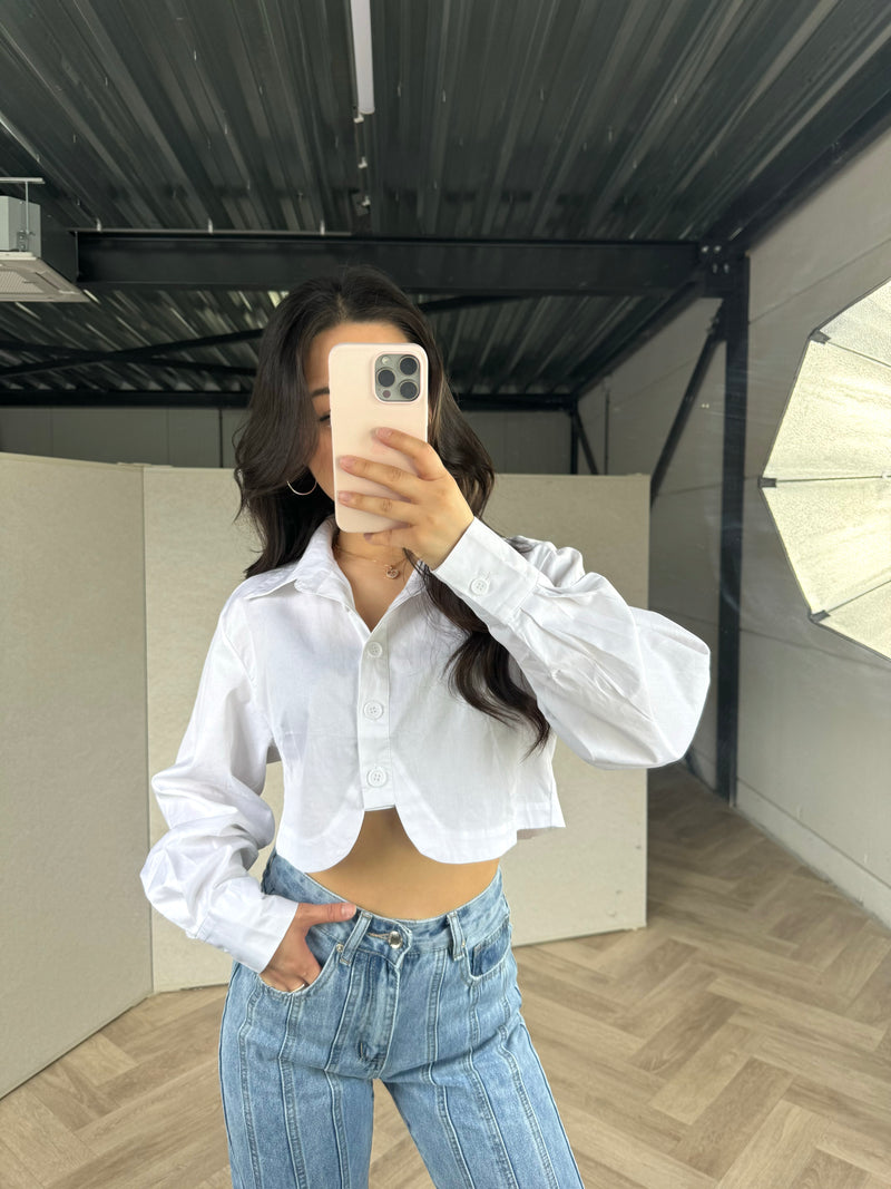 Cropped Blouse - White