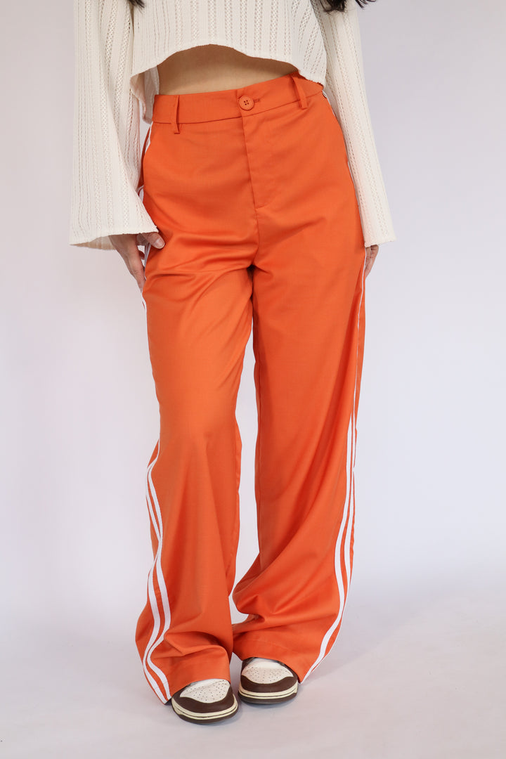 Striped Pantalon Orange - Light Stretch