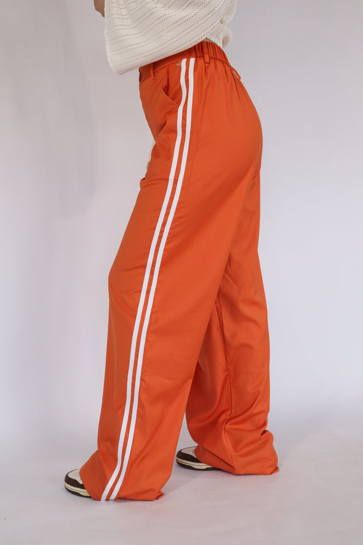 Striped Pantalon Orange - Light Stretch