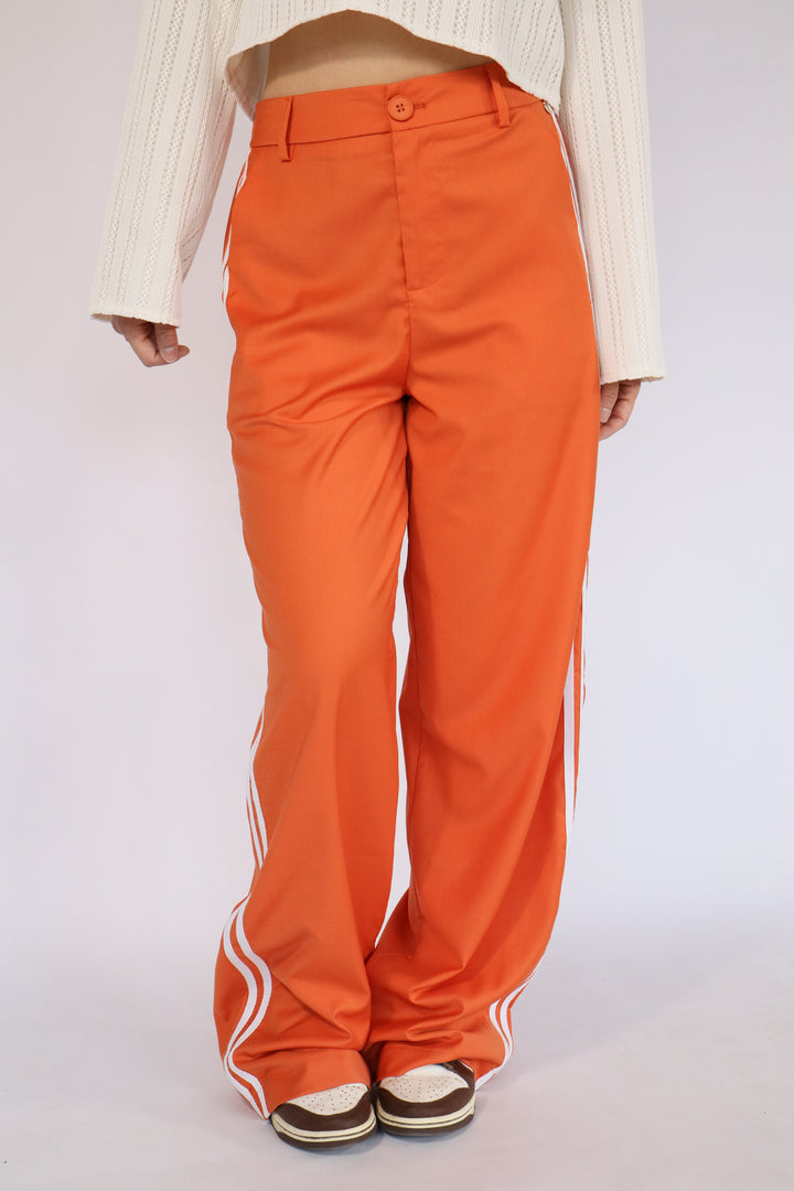 Striped Pantalon Orange - Light Stretch