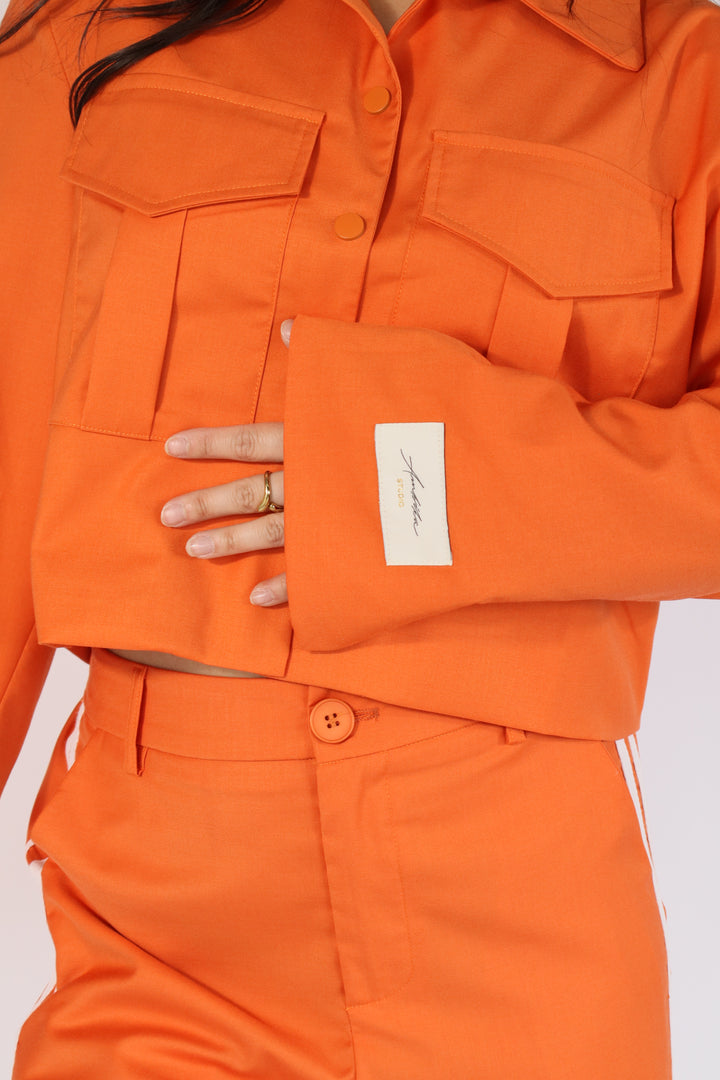 Studio Cropped Blazer - Orange