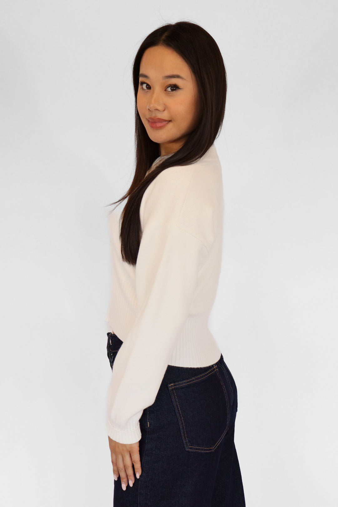 Basic Knit Zipper Cardigan