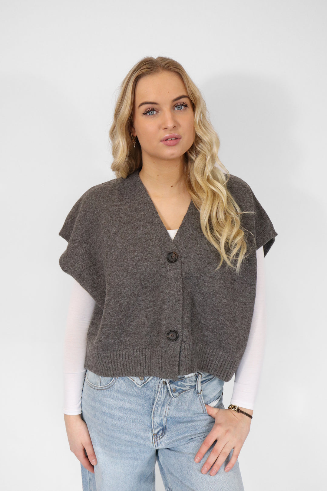 Soft Knit Button Gilet