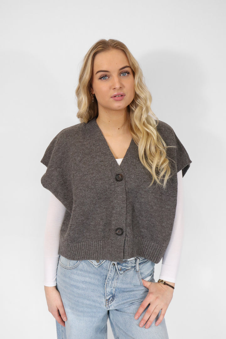 Soft Knit Button Gilet