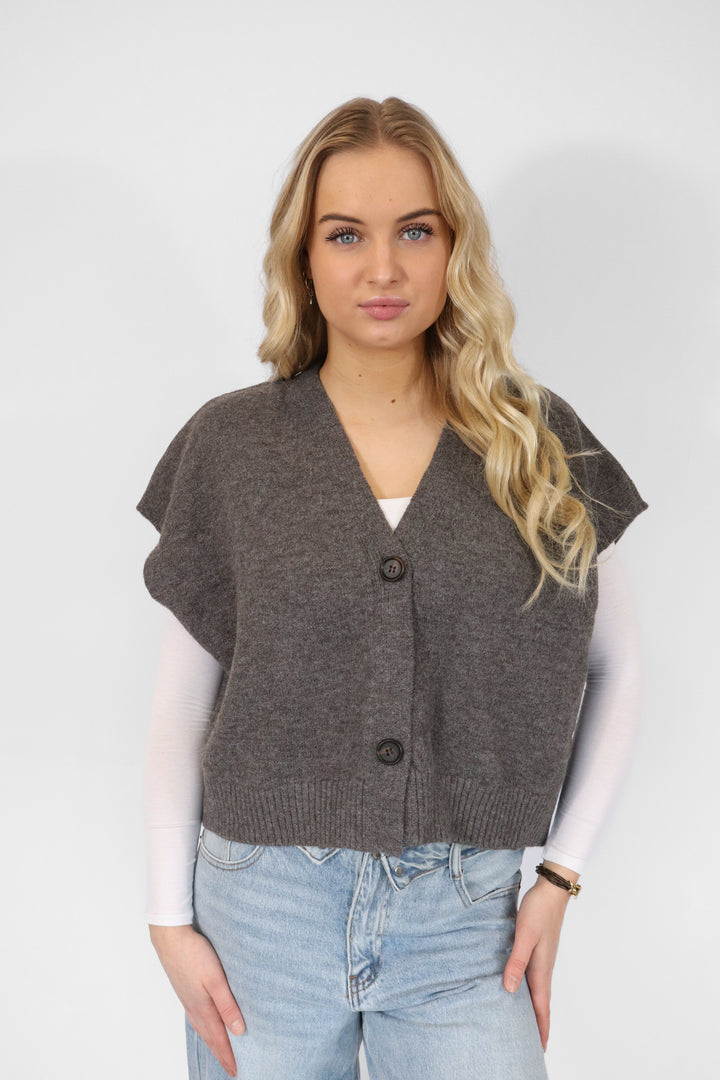 Soft Knit Button Gilet