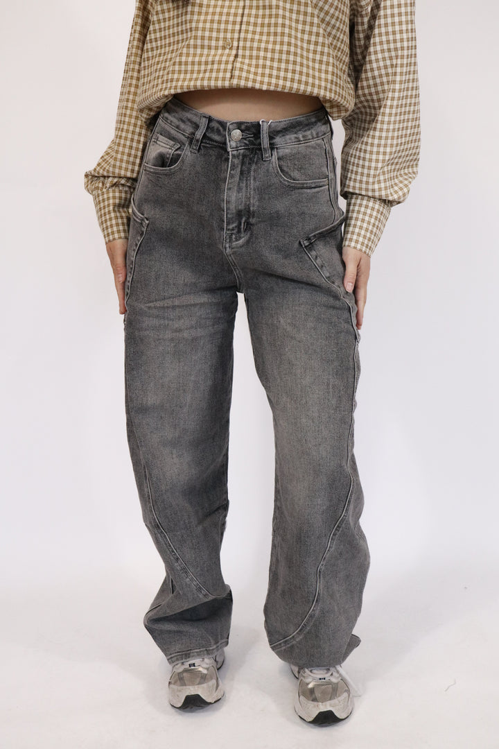 Baggy Balloon Wide Leg Jeans - Stretch