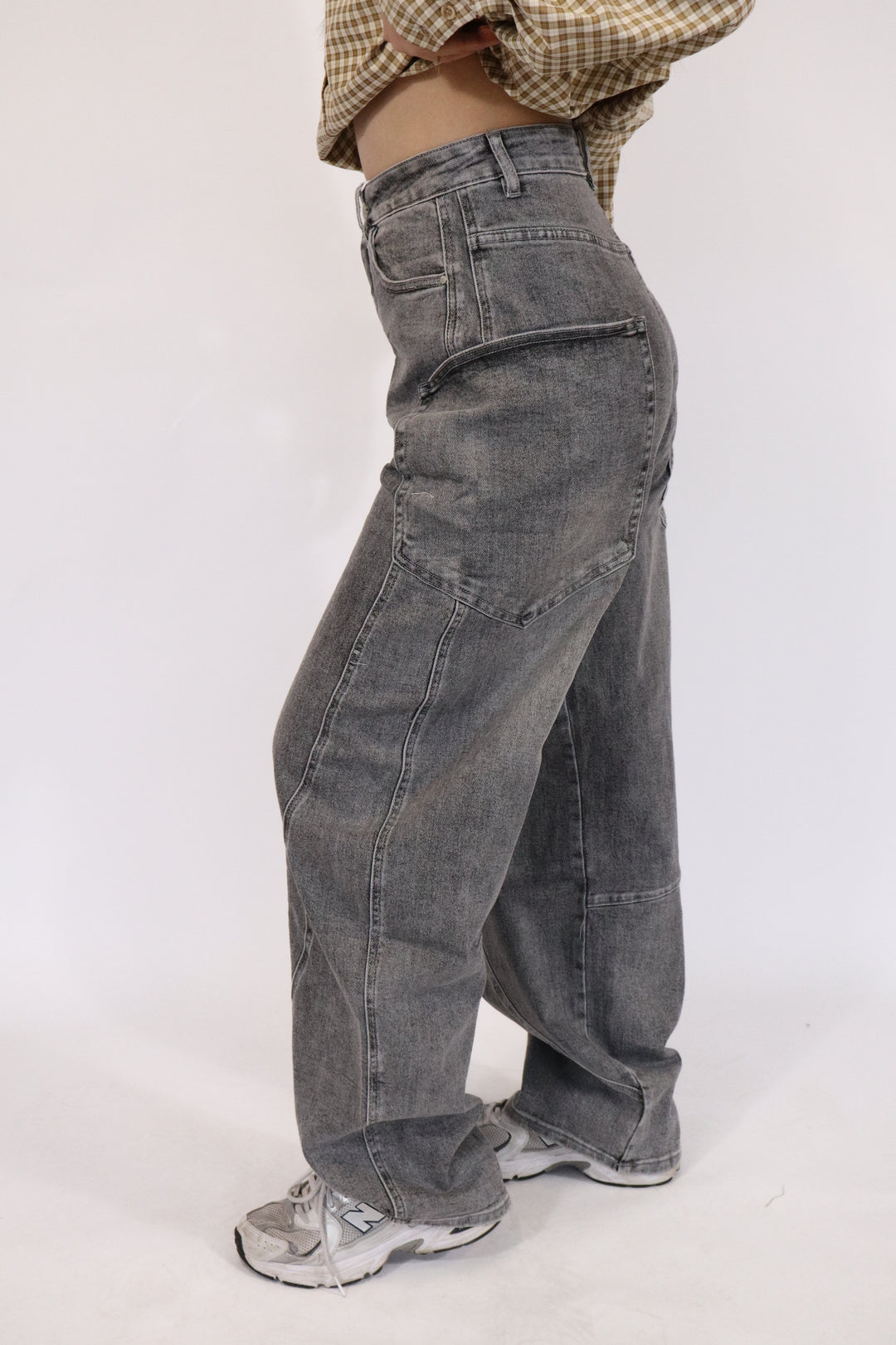Baggy Balloon Wide Leg Jeans - Stretch
