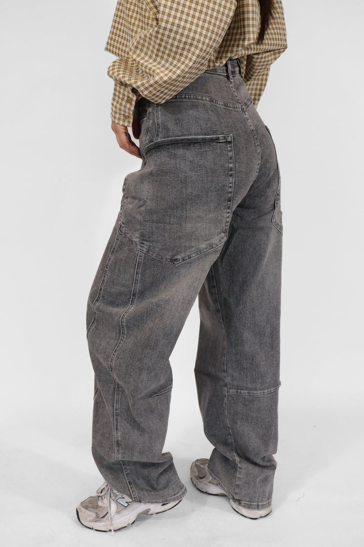 Baggy Balloon Wide Leg Jeans - Stretch