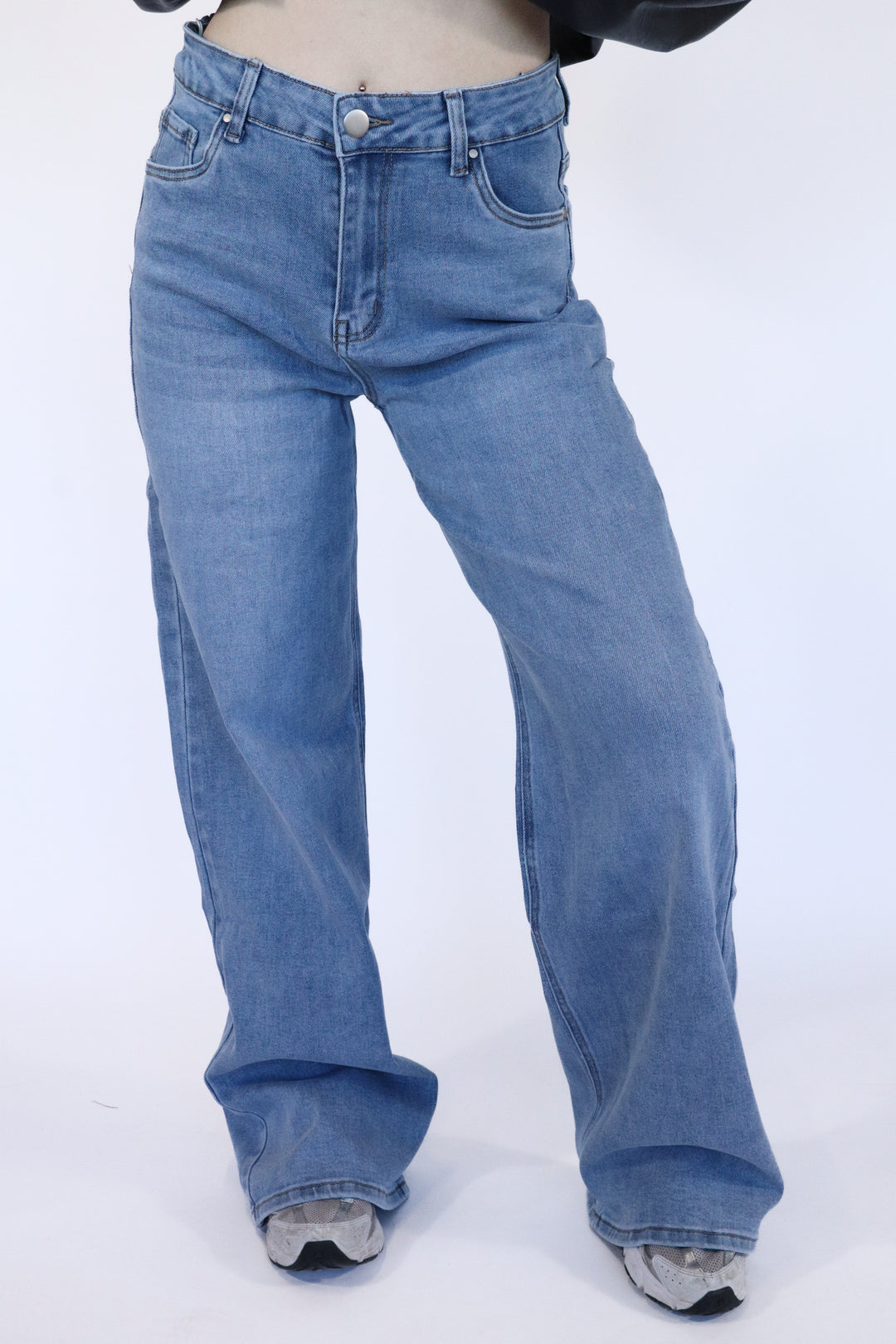 Sky Plus Size Wide Leg Jeans - Stretch