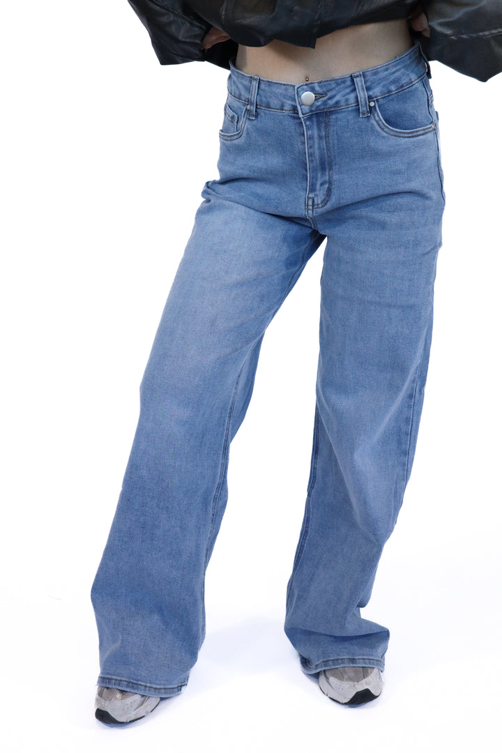 Sky Plus Size Wide Leg Jeans - Stretch