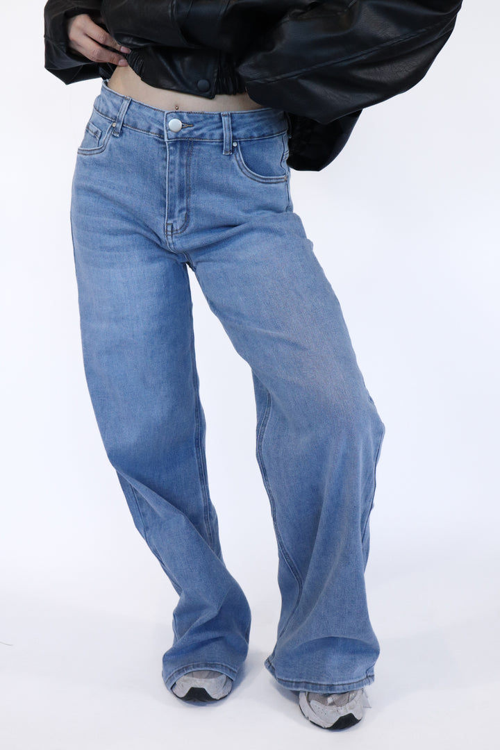 Sky Plus Size Wide Leg Jeans - Stretch