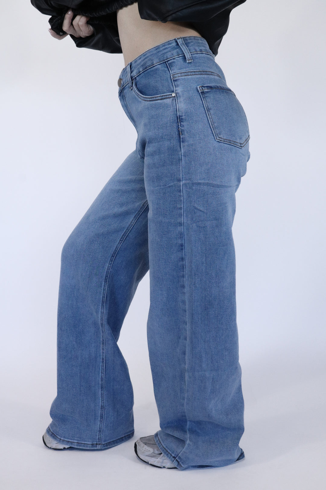 Sky Plus Size Wide Leg Jeans - Stretch