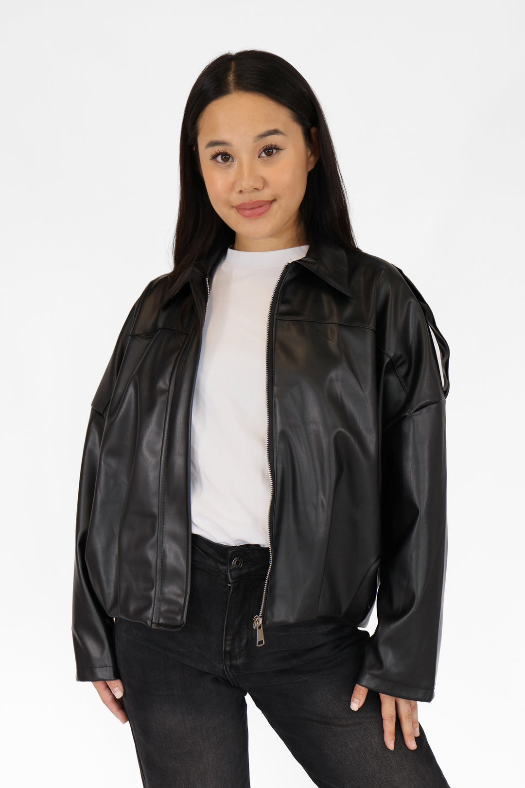 Inaya Oversized Leather Jacket