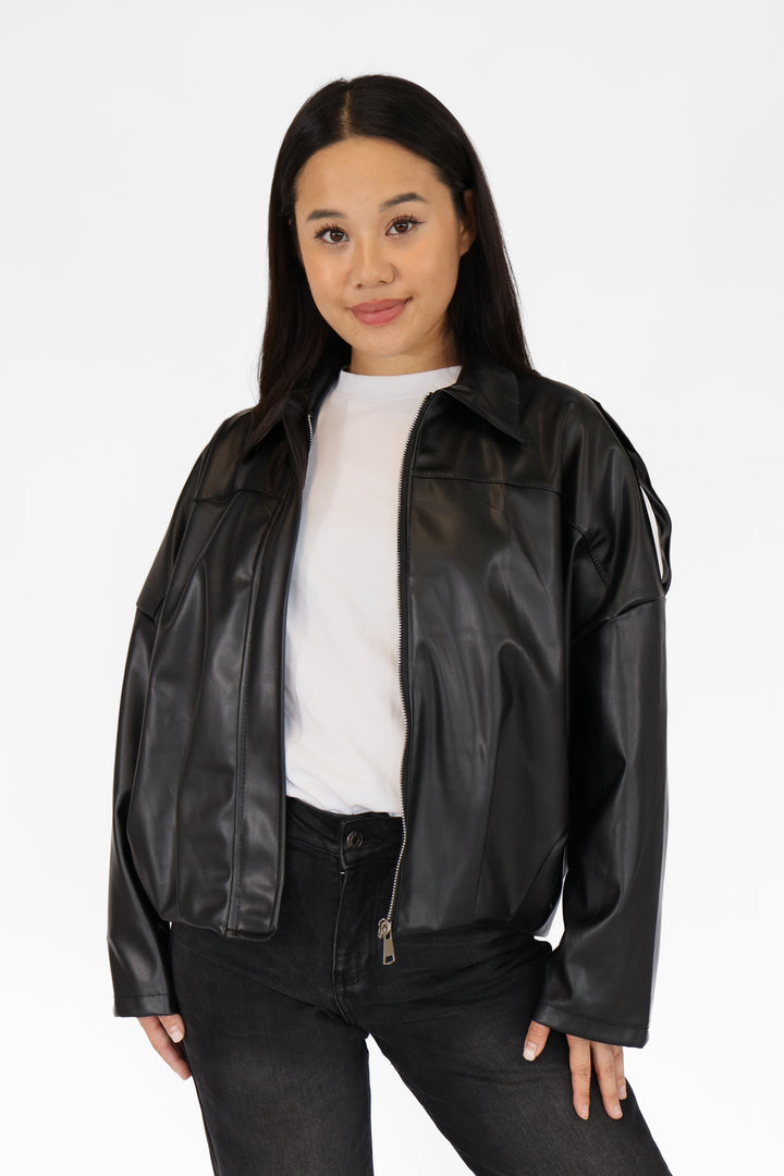 Inaya Oversized Leather Jacket