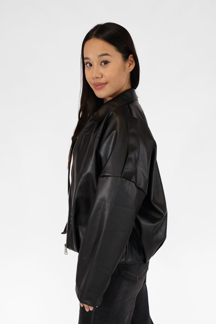 Inaya Oversized Leather Jacket