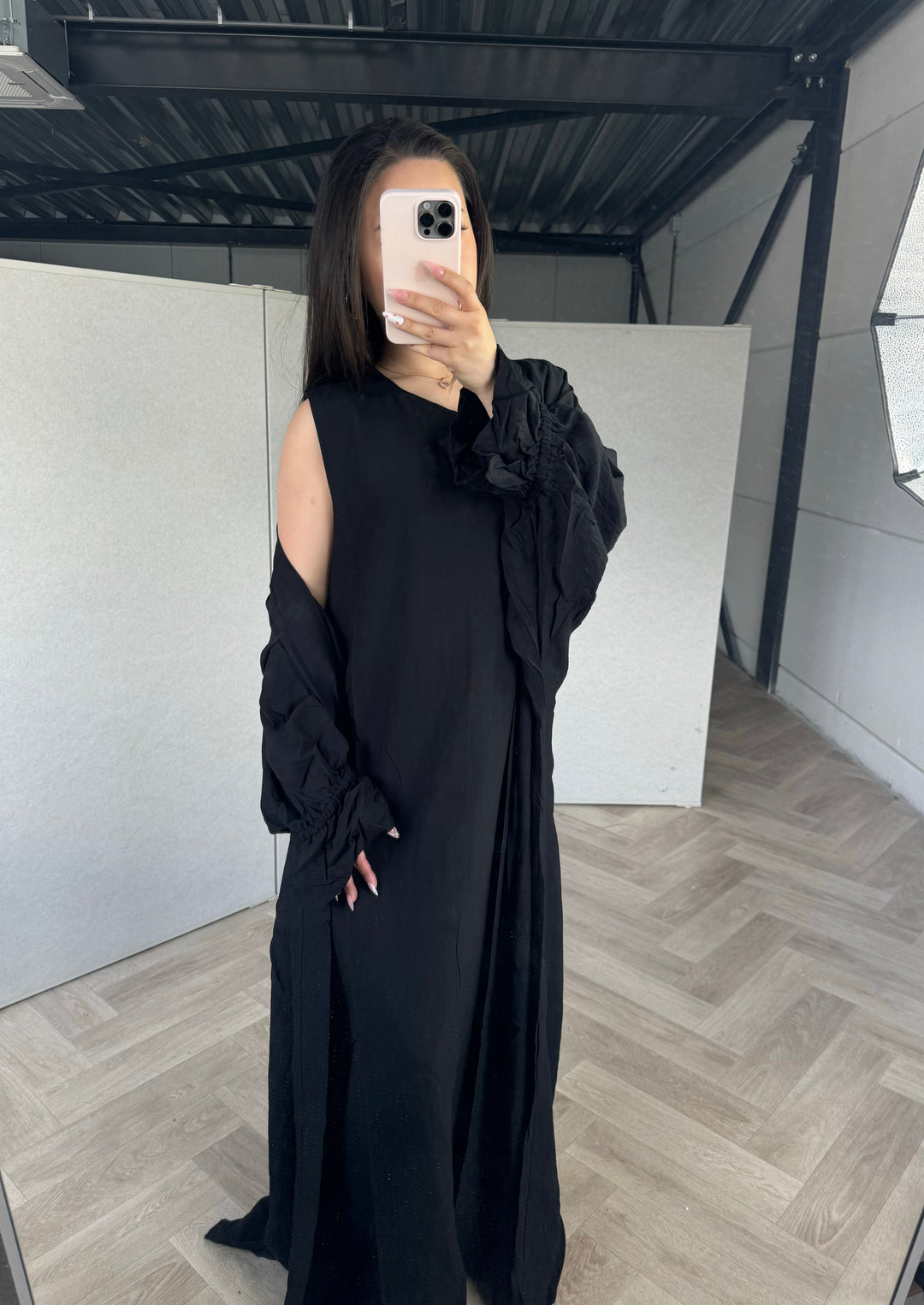 Jade Abaya Two Piece Set - Black