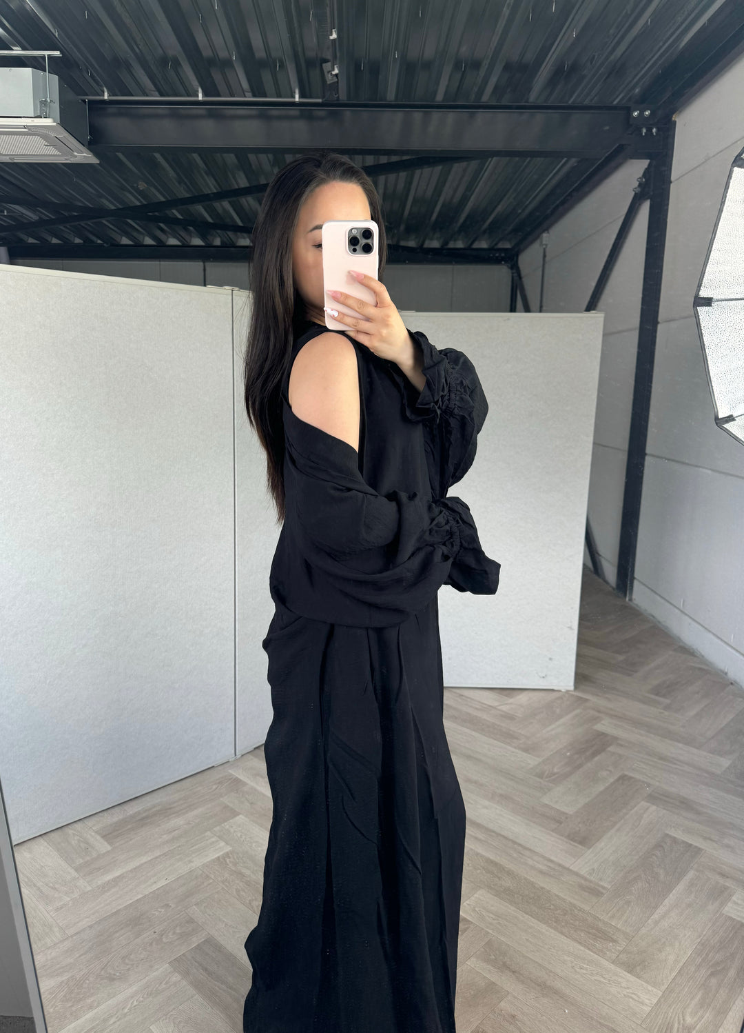 Jade Abaya Two Piece Set - Black