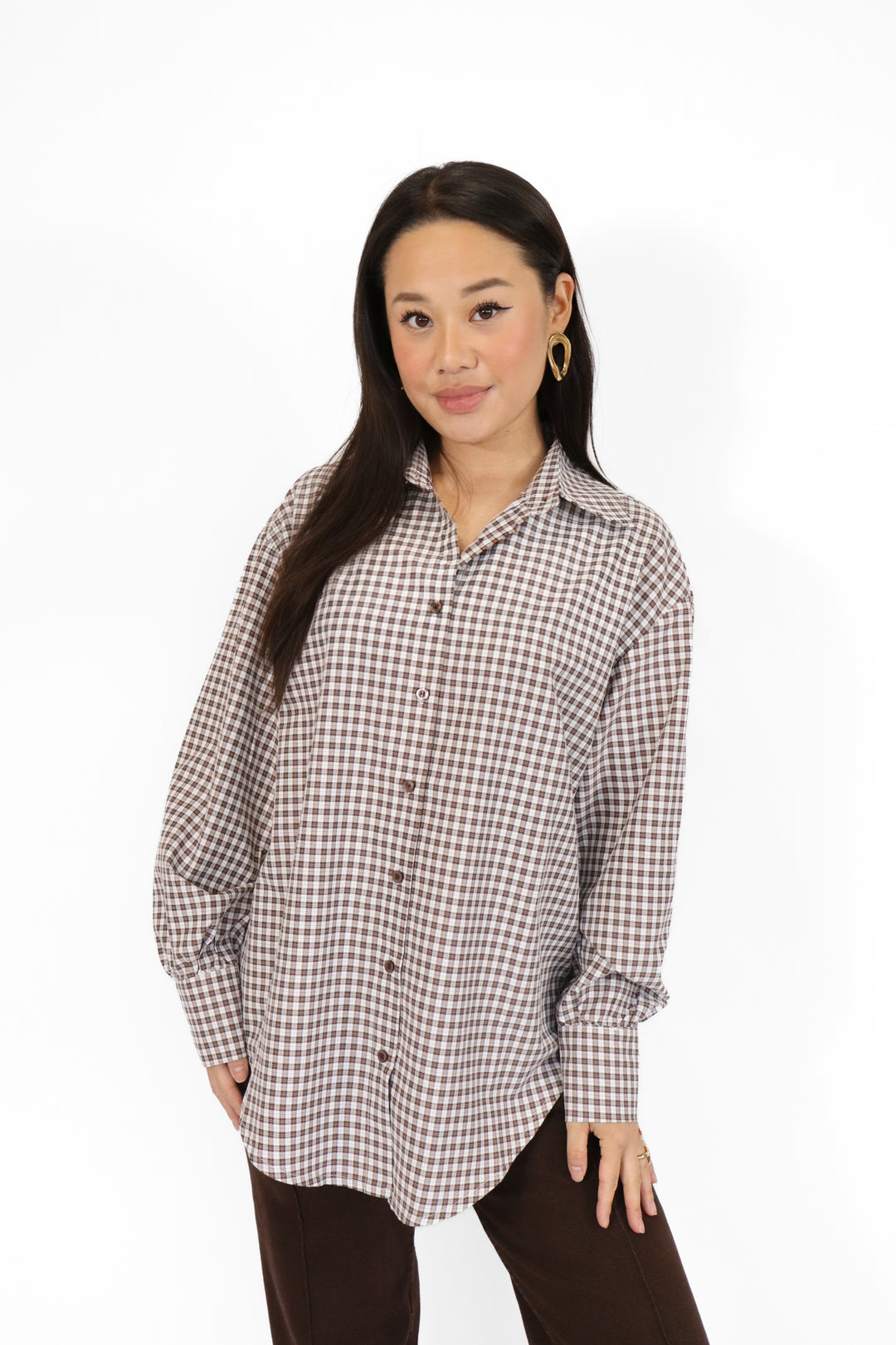 Checkered Oversized Blouse
