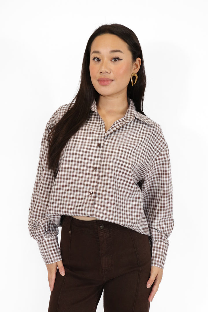 Checkered Oversized Blouse