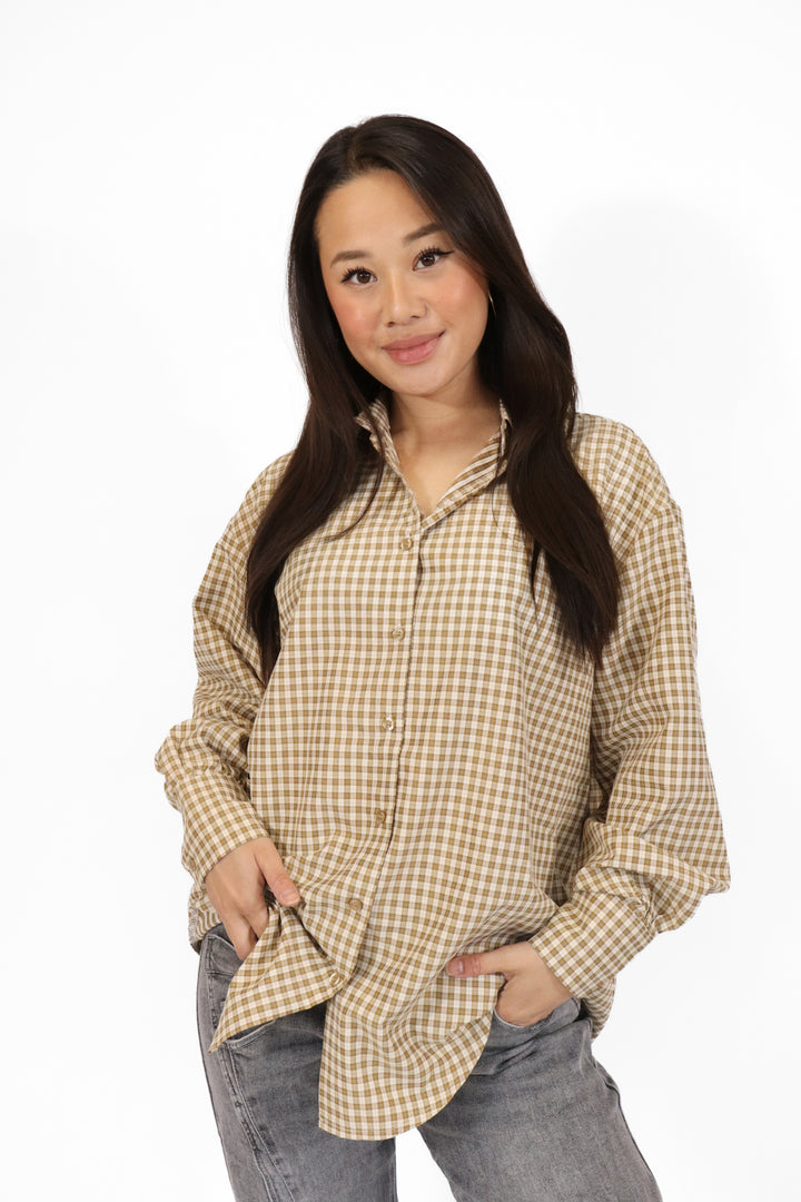 Checkered Oversized Blouse