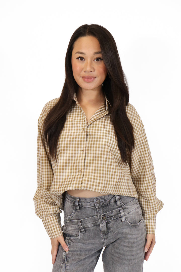 Checkered Oversized Blouse