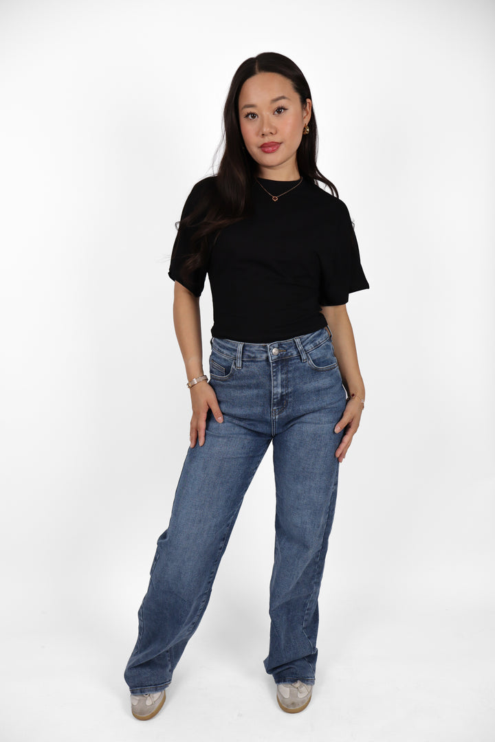Maya Plus Size Wide Leg Jeans - Stretch