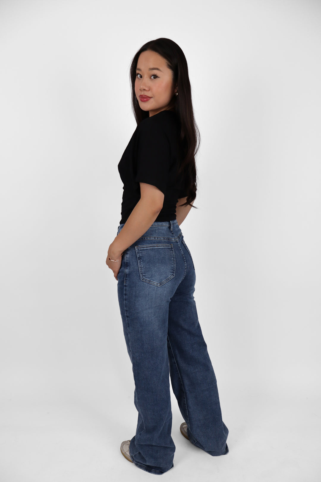 Maya Plus Size Wide Leg Jeans - Stretch