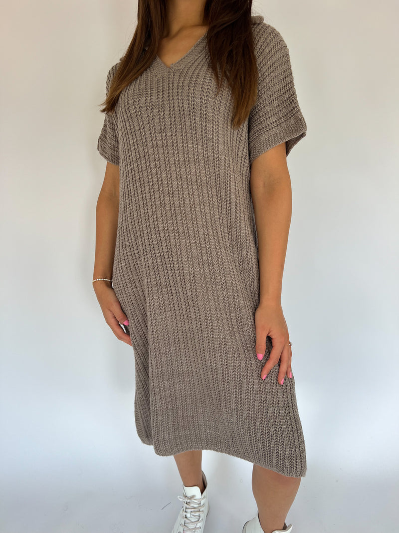 Long Sweater Dress - Taupe