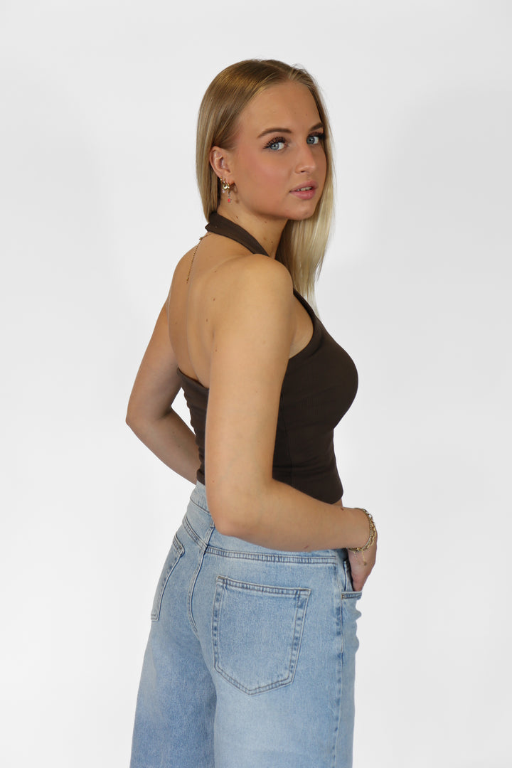 Ribbed Halter Top - Stretch