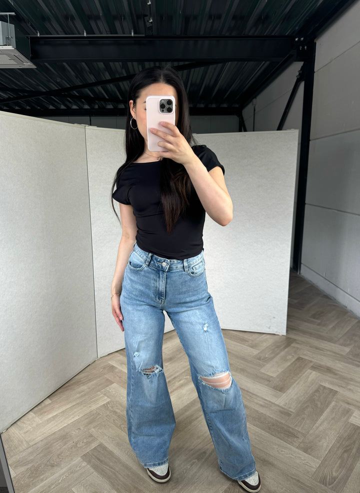 Lauren Ripped Stretch Jeans - Denim